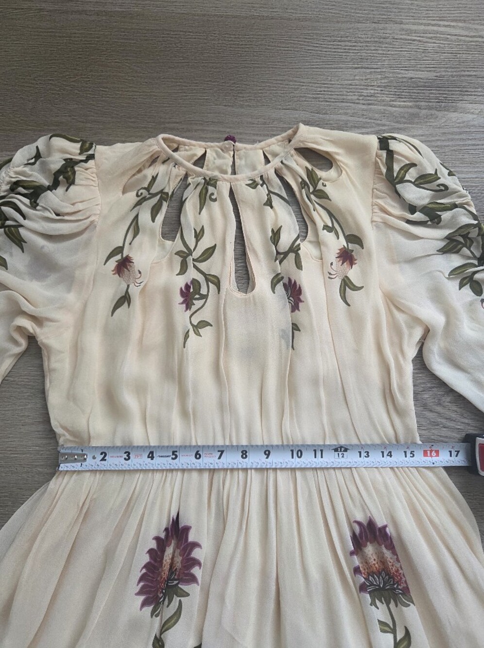 FARM Rio Cream Maxi Dress with Multicolor Floral Embroidery - Picture 8 of 8